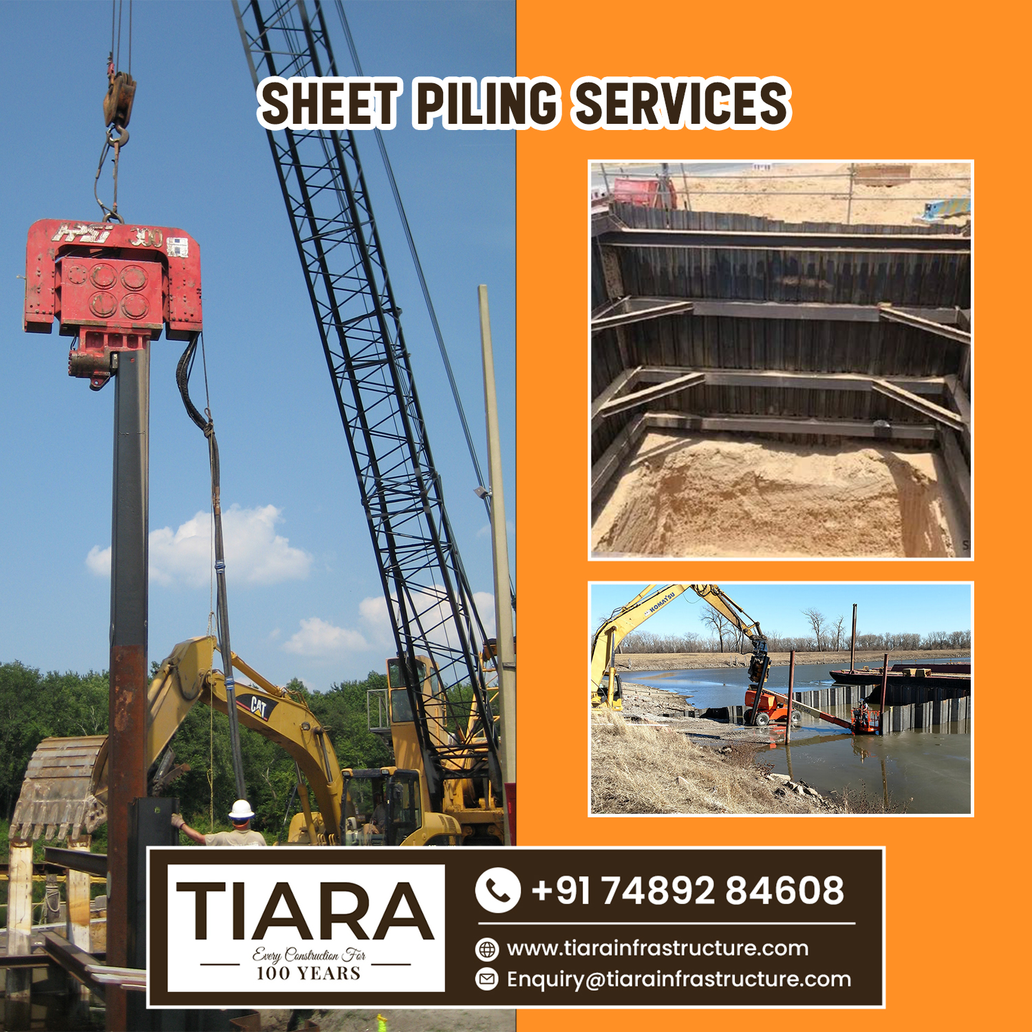 Call- 74892 84608, Sheet Piling Services Contractors India | Marine & Civil Sheet Pile Installation, Strong, Reliable, and Efficient Earth Retention
